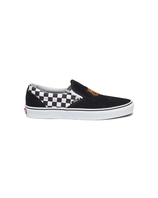 black checkered lace up vans