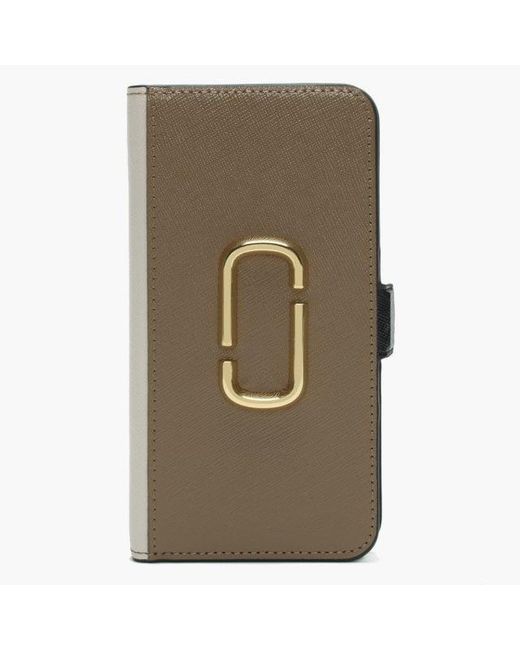 Lyst - Marc Jacobs Snapshot French Grey Multi Cross Grain Leather Iphone Xr Case in Gray