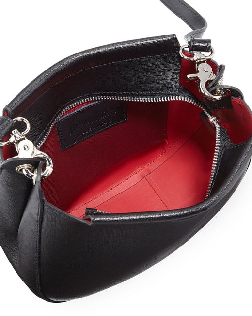 Lyst - Neiman Marcus Saffiano Mini Saddle Crossbody Bag in Black
