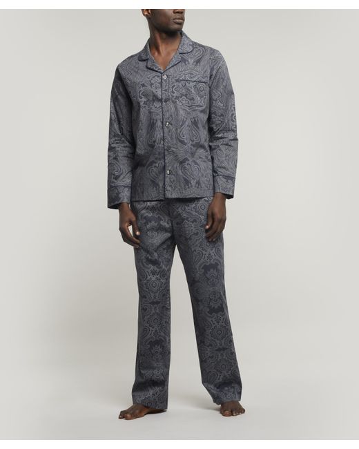Jockey Long-Sleeve T-Shirt /& Bottoms Jersey Men/'s Pyjama Set Blue//Grey