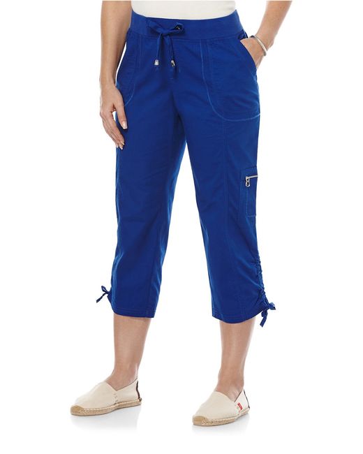 Rafaella Petite Cargo Capri Pants in Blue (Lapiz) - Save 50% | Lyst