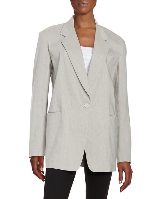Grey marl single button boyfriend jacket