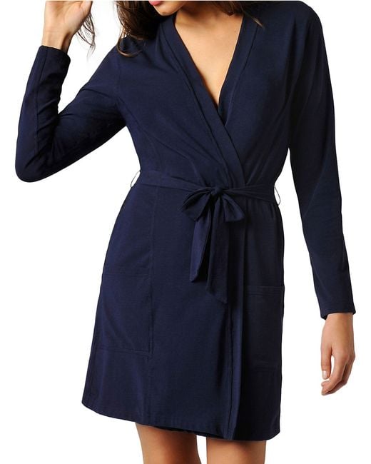 Naked Essential Cotton Wrap Robe in Blue - Save 6% | Lyst