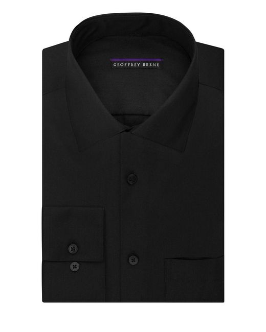 Geoffrey beene Sateen Regular-fit Dress Shirt in Black for Men - Save ...