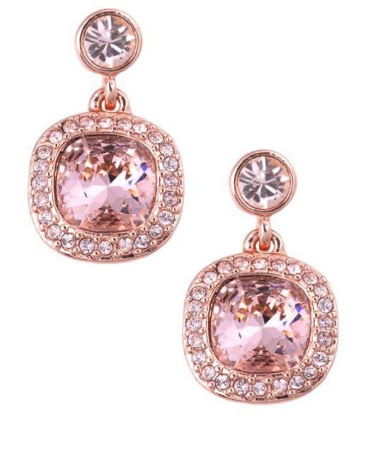 Lyst Givenchy Rose Gold And Vintage Swarovski Crystal Drop Givenchy Pink Rose Gold And Vintage Swarovski Crystal Drop Earrings Lyst
