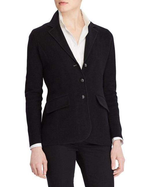 Lauren by Ralph Lauren Petite Knit Sweater Blazer in Black Save 29