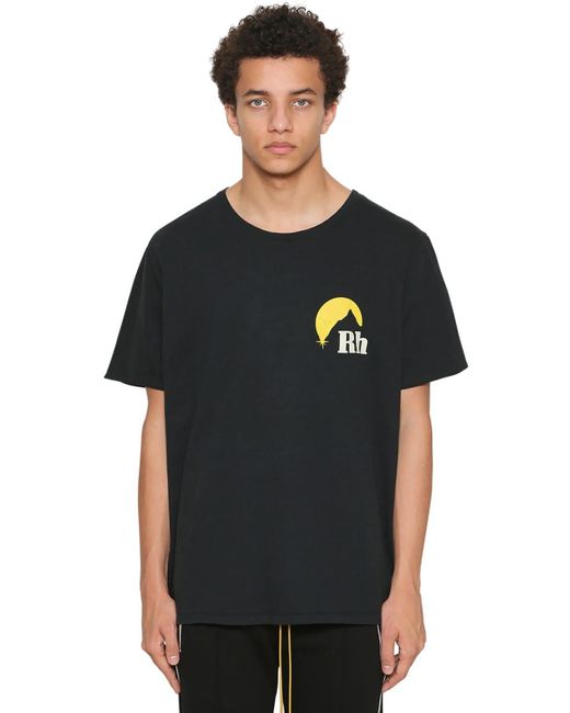 Rhude Moonlight Logo Printed Jersey T-shirt in Black for Men - Lyst