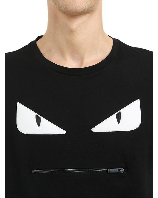 fendi t shirt zip mouth white