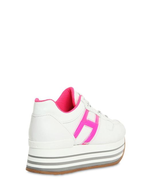 hogan 70mm maxi 222 leather sneakers 2hogan 70mm maxi 222 leather sneakers