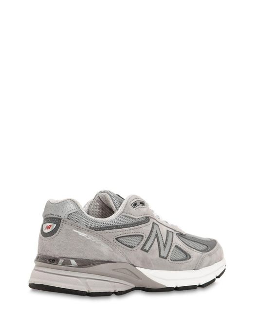 New Balance Leather 990 V4 Sneakers in Cool Grey (Gray) for Men - Lyst