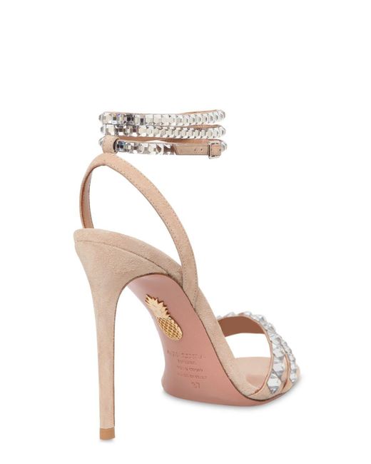 aquazzura very vera embellished suede sandals
