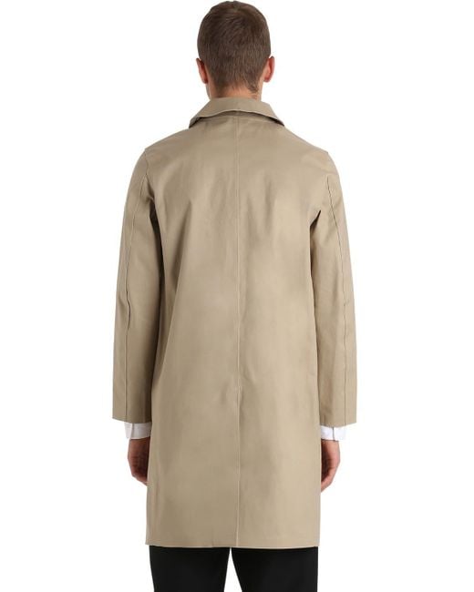 Mackintosh Rubberized Cotton Coat in Natural for Men - Lyst