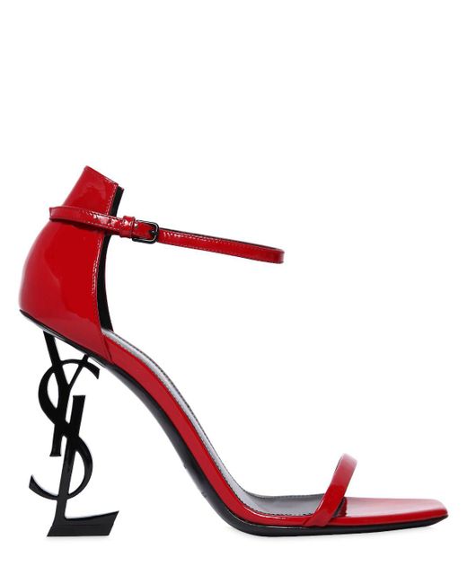 Lyst - Saint laurent 110mm Opyum Patent Leather Sandals in Red