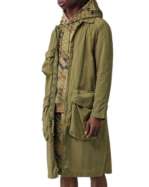 Burberry Synthetic Thoresby Tech Trench Coat in Light Green (Green) for