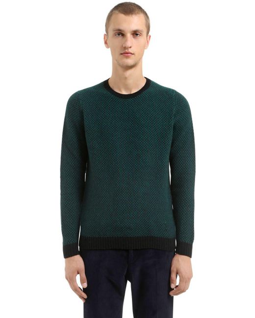 Lyst - Mp Massimo Piombo Merino Wool Crewneck Sweater W/ Stripes in ...