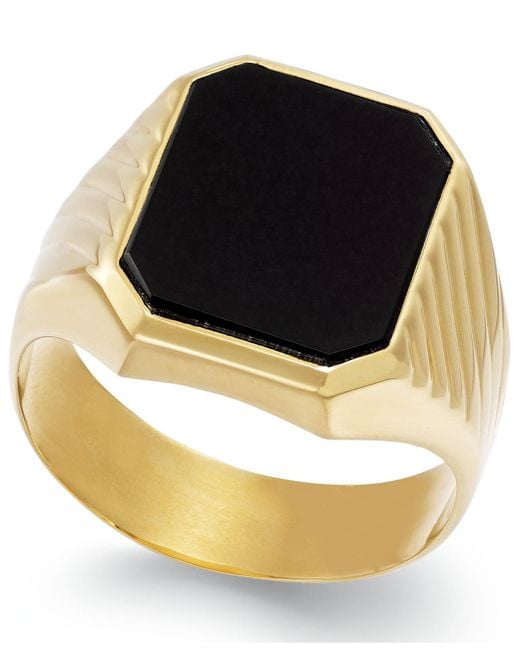 Lyst - Macy's Men's Onyx Ring In 14k Gold (3-3/4 Ct. T.w.) for Men