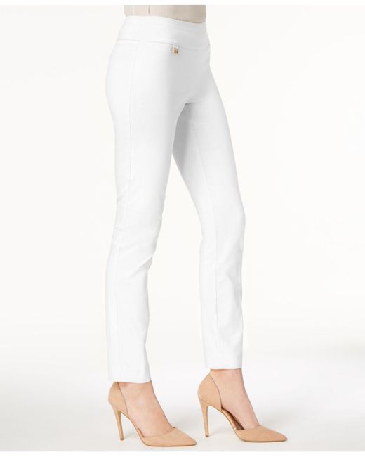 Lyst - Alfani Tummy-control Skinny Pants in White