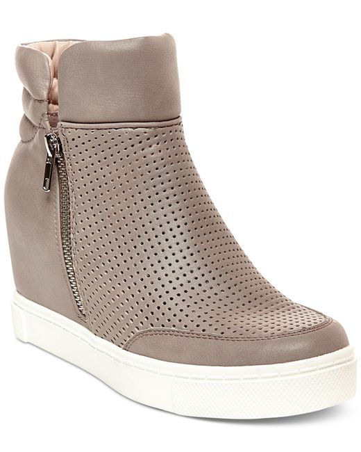 steve madden gray wedge sneaker