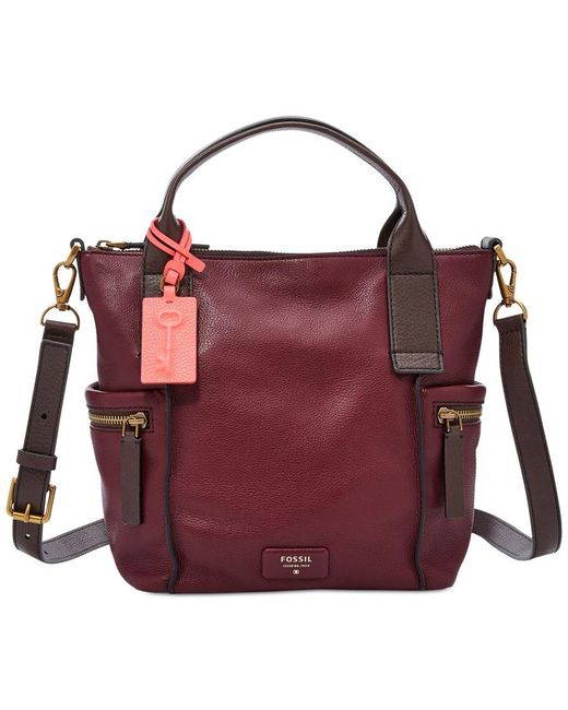 fossil emerson medium leather satchel in black lyst fossil emerson medium leather satchel in black lyst