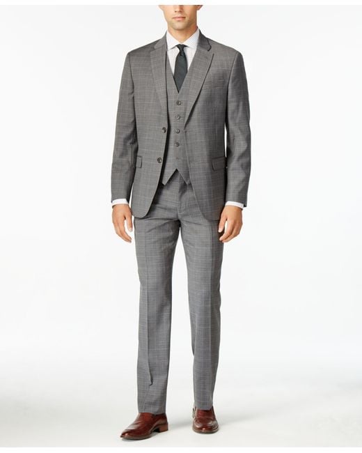 slim fit stretch plaid suit separate collectio