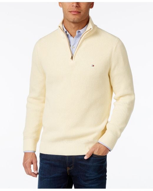 Tommy hilfiger Men's Harrington Multi-textured Quarter-zip Sweater in ...