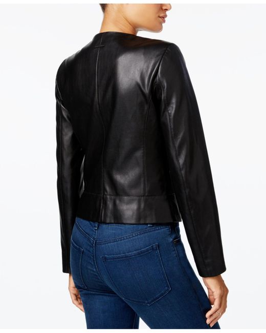 Faux Leather Moto Jacket Armani Exchange Cairoamani Com Armani Exchange Faux Leather Moto Jacket In Black Lyst