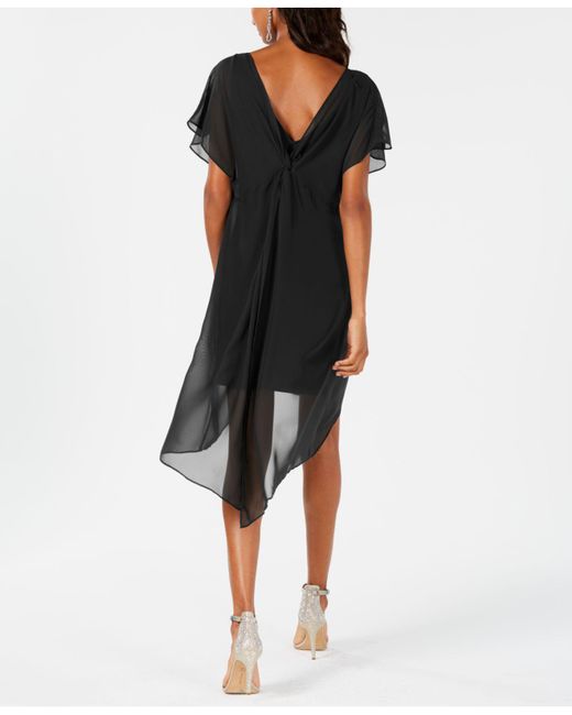 black chiffon overlay