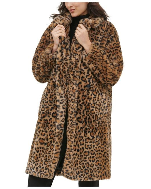 Calvin klein faux fur hotsell leopard coat