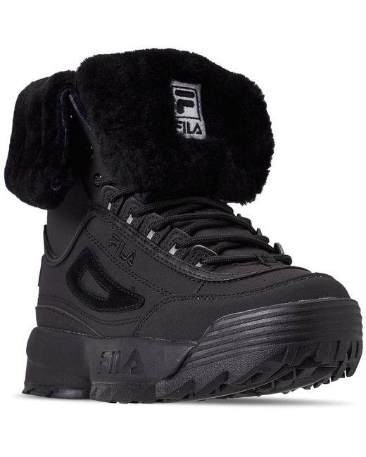 fila usa disruptor faux shearling sneaker