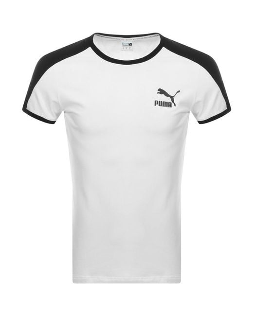 Lyst - PUMA Iconic T7 Slim Fit T Shirt White in White for Men