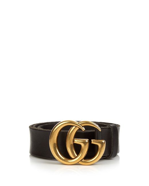 Gucci Gg-logo Leather Belt in Brown for Men (BLACK) | Lyst
