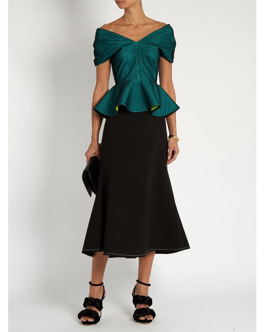 Emilio de la Morena | Blue Tamara Off-the-shoulder Peplum Top | Lyst