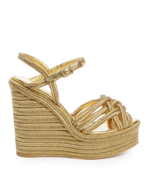 saint laurent gold espadrilles