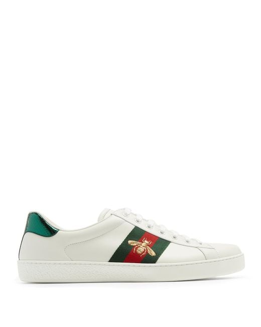 gucci white bee trainers