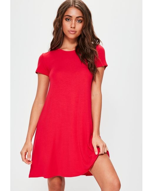Missguided Red Cap Sleeve Swing Dress in Red - Save 30% | Lyst