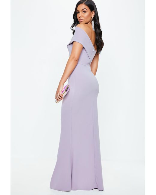 lilac one shoulder maxi dress