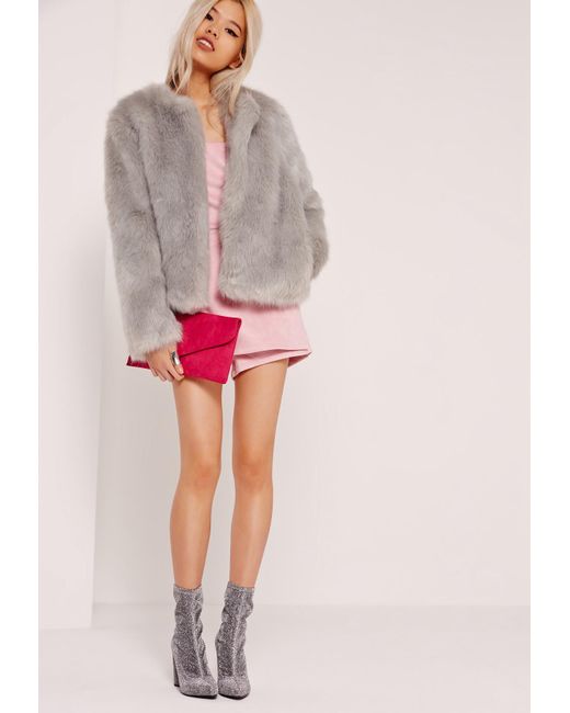 Warehouse Scarf Cape Coat Grey In Gray Lyst