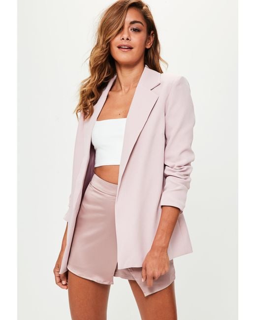 Missguided Pink Longline Blazer In Pink Save 12 Lyst