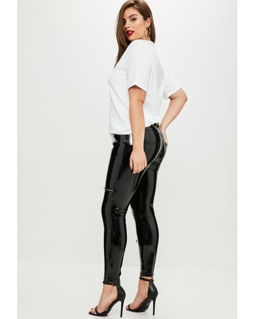 black vinyl pants