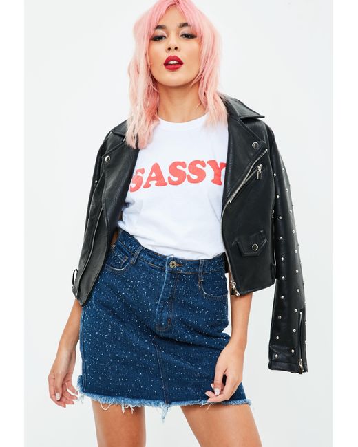 missguided blue high waisted stretch straight leg jeans