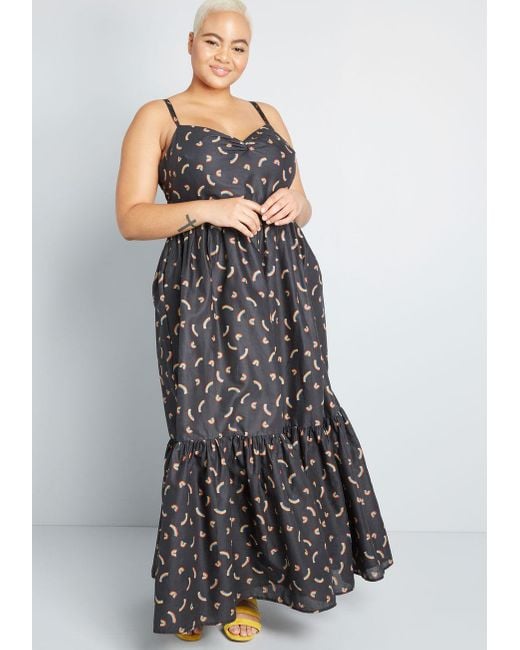 ModCloth Cotton In Your Nature Maxi Dress in Black - Lyst