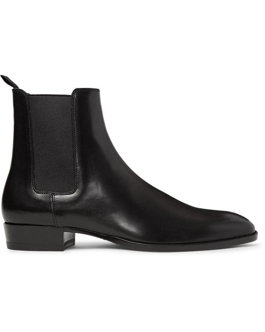 Lyst - Saint Laurent Polished-leather Chelsea Boots in Black for Men ...
