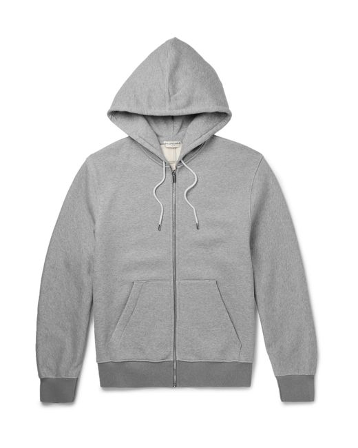 Balenciaga Fleece-back Cotton-jersey Zip-up Hoodie in Gray for Men | Lyst
