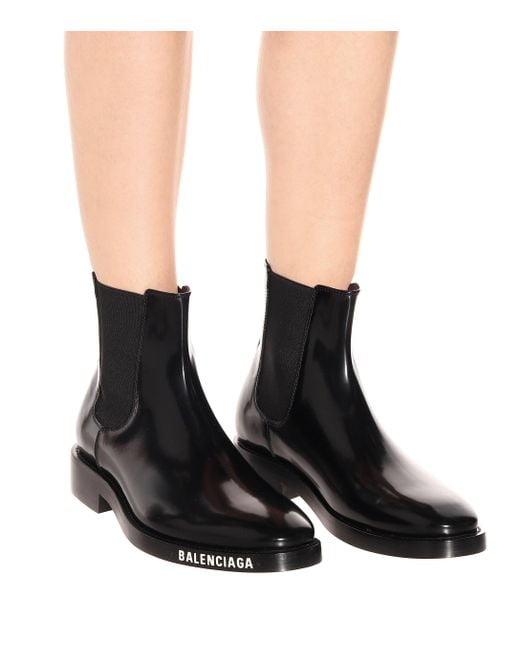 balenciaga patent leather ankle boots