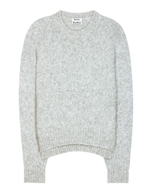 Acne Shira Alpaca And Merino Wool-blend Sweater in Gray | Lyst