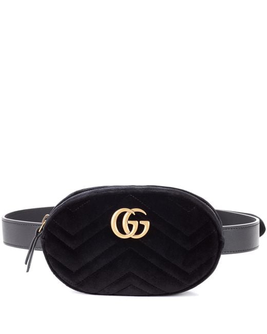 gucci marmont velvet bag black