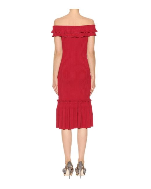Lyst Jonathan Simkhai Ribknit Midi Dress in Red