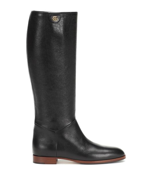 Gucci Leather Knee-high Boots in Black - Lyst