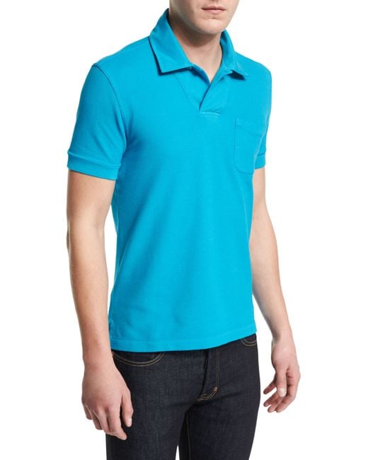 Download Tom ford Short-sleeve Pique Polo Shirt in Blue for Men ...