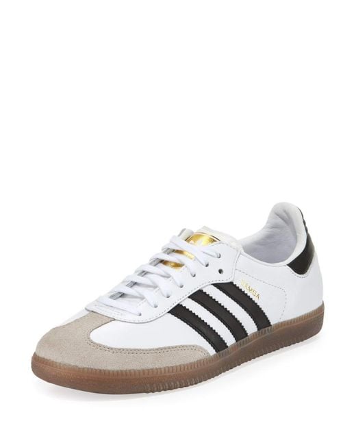 Adidas originals Samba Classic Leather Sneaker in White | Lyst